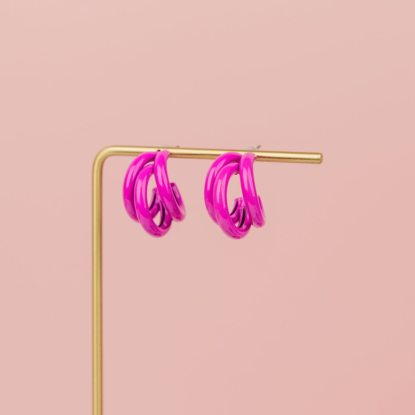 Pink Three Amigos | Hoop Earrings