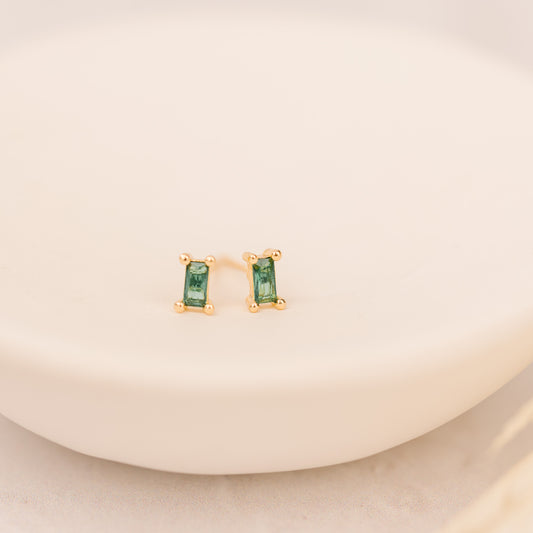 Emerald Baguettes | Stud Earrings