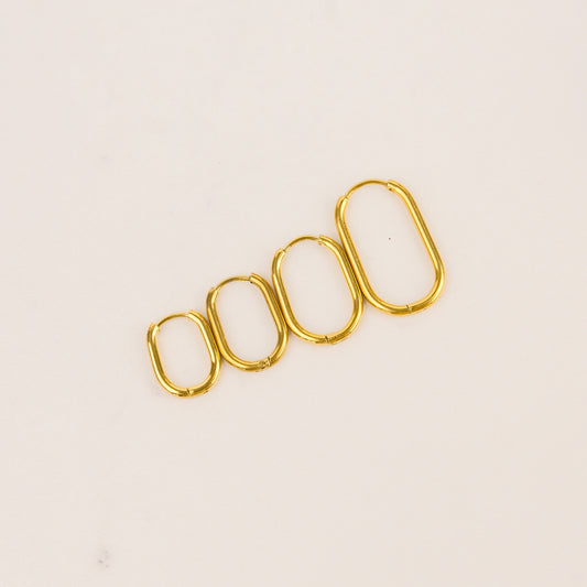 Everlasting Gold Oval Hoops | Surgical Steel Earrings