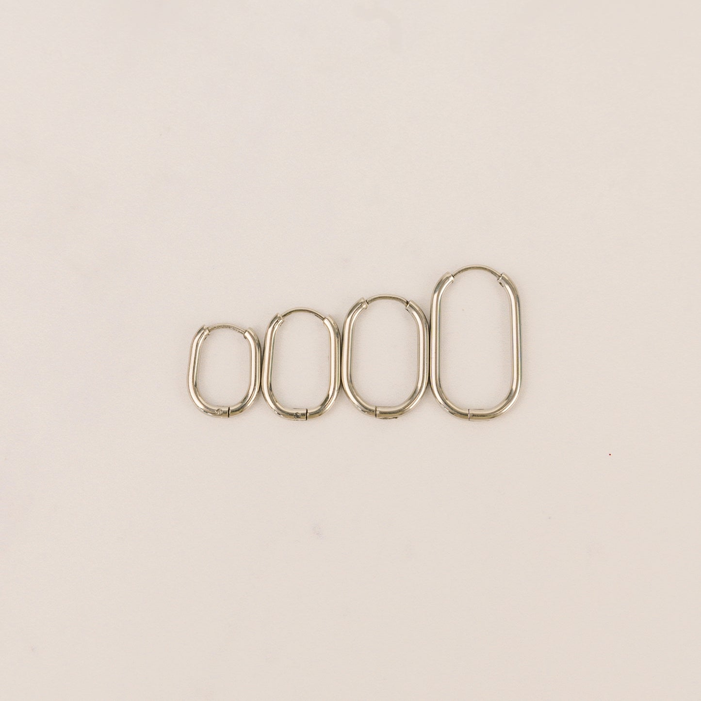 Everlasting Silver Oval Hoops | Surgical Steel Earrings