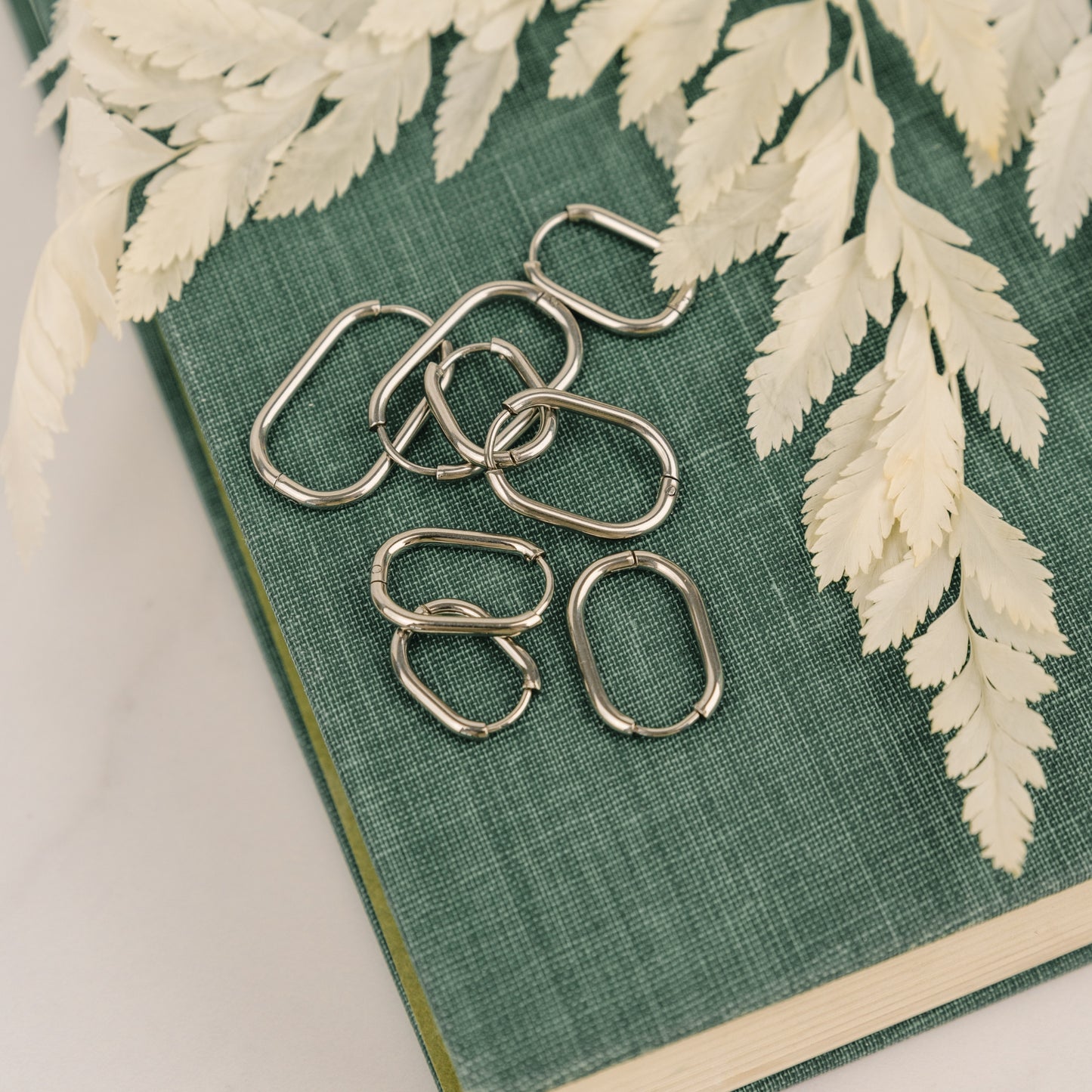 Everlasting Silver Oval Hoops | Surgical Steel Earrings